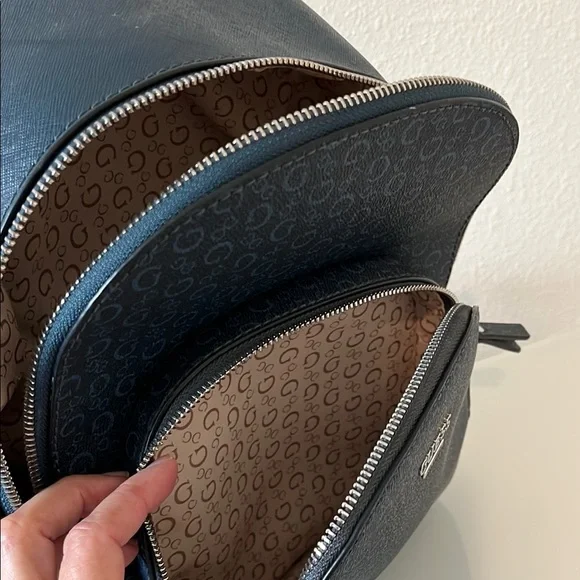 GUESS Blue Monogram Backpack with Classic Design - Picture 7 of 8